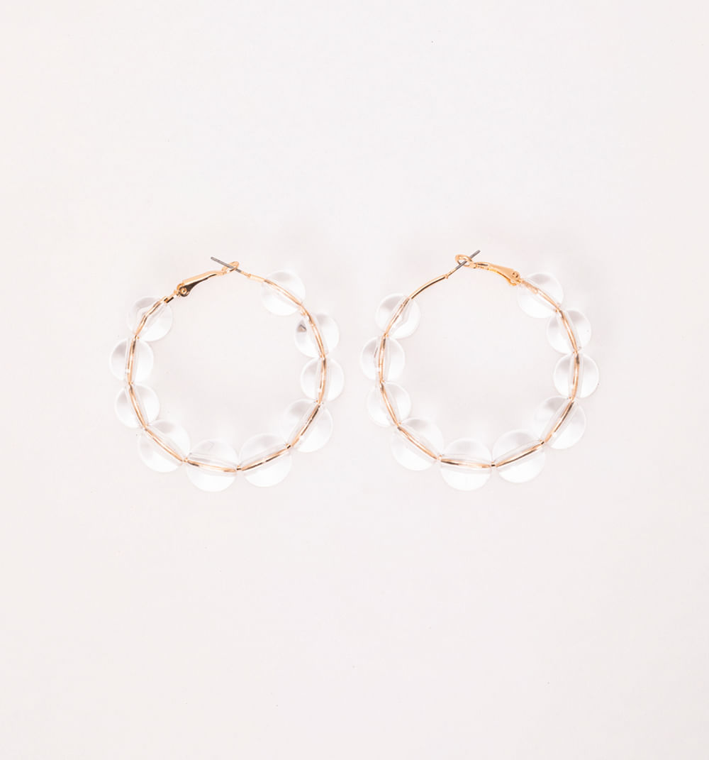 Aretes candonga perla transparente
