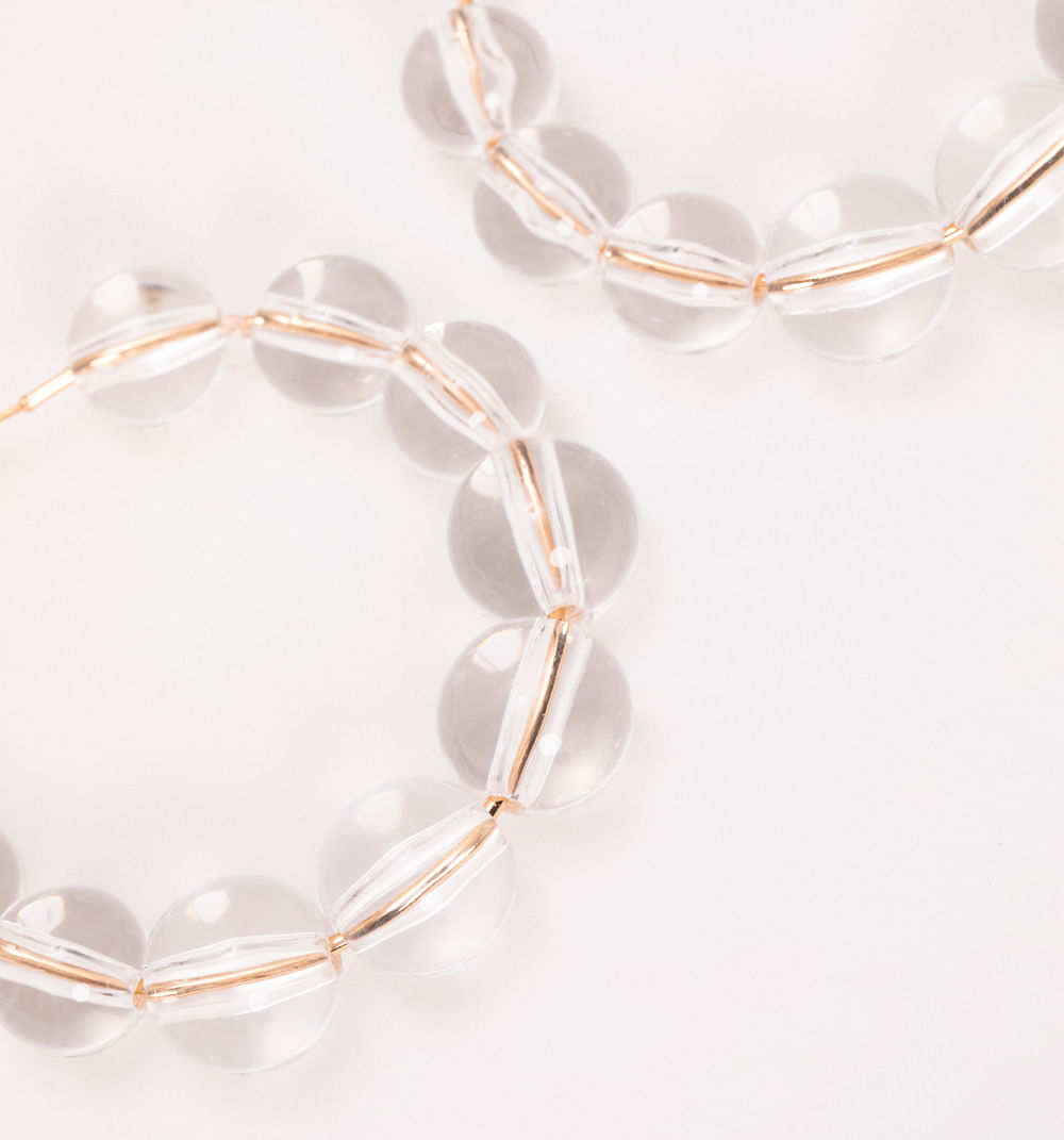 Aretes candonga perla transparente
