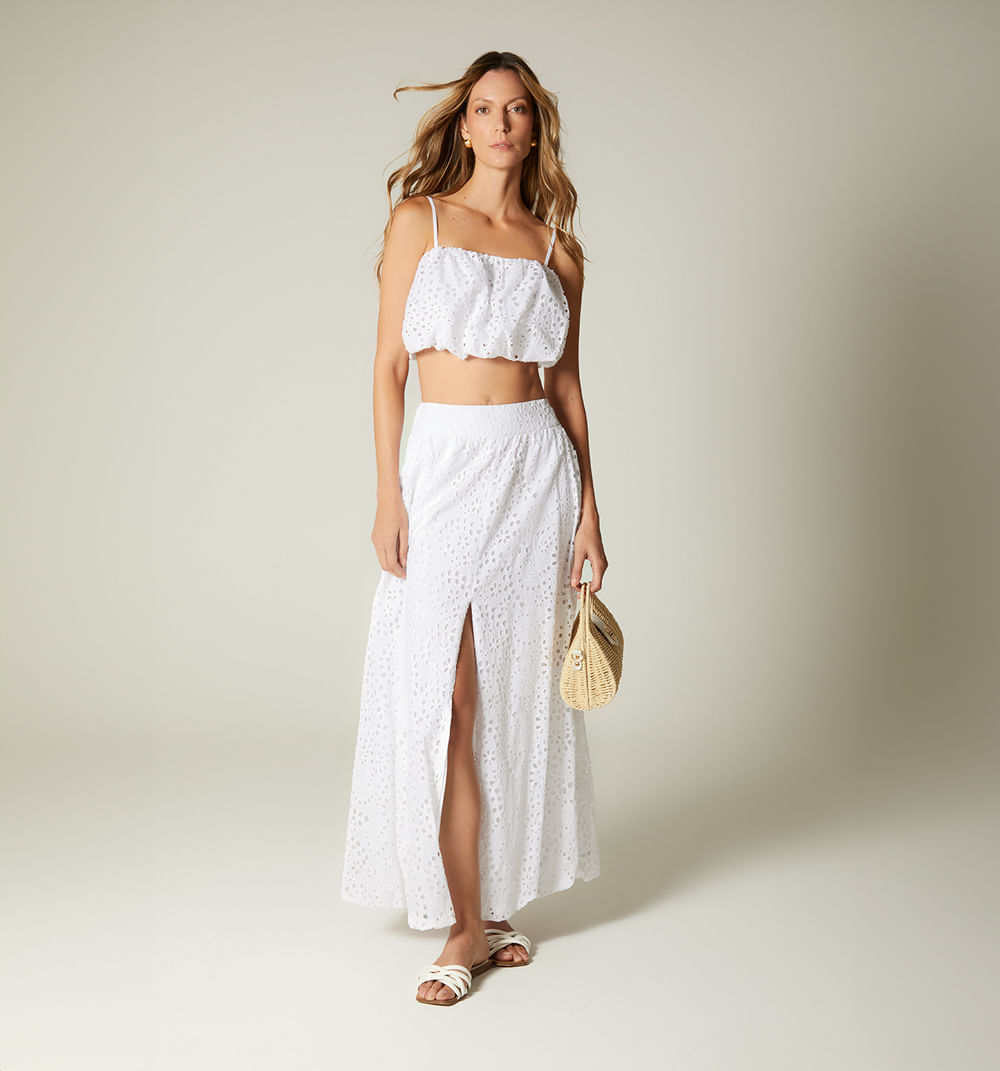 Falda larga en hojarota