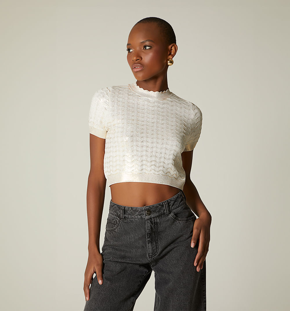 Blusa tejida efecto foil