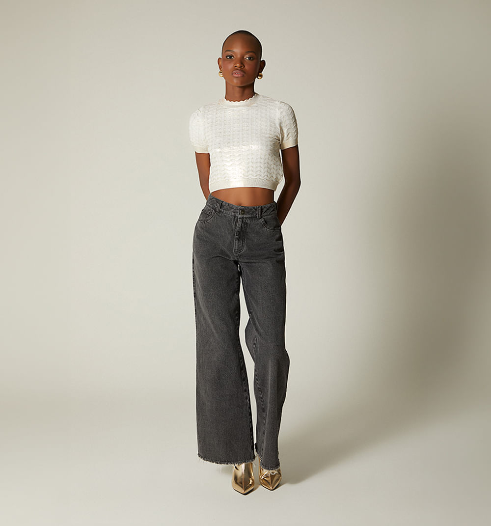 Blusa tejida efecto foil