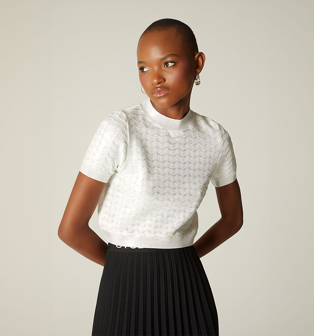 Blusa tejida efecto foil