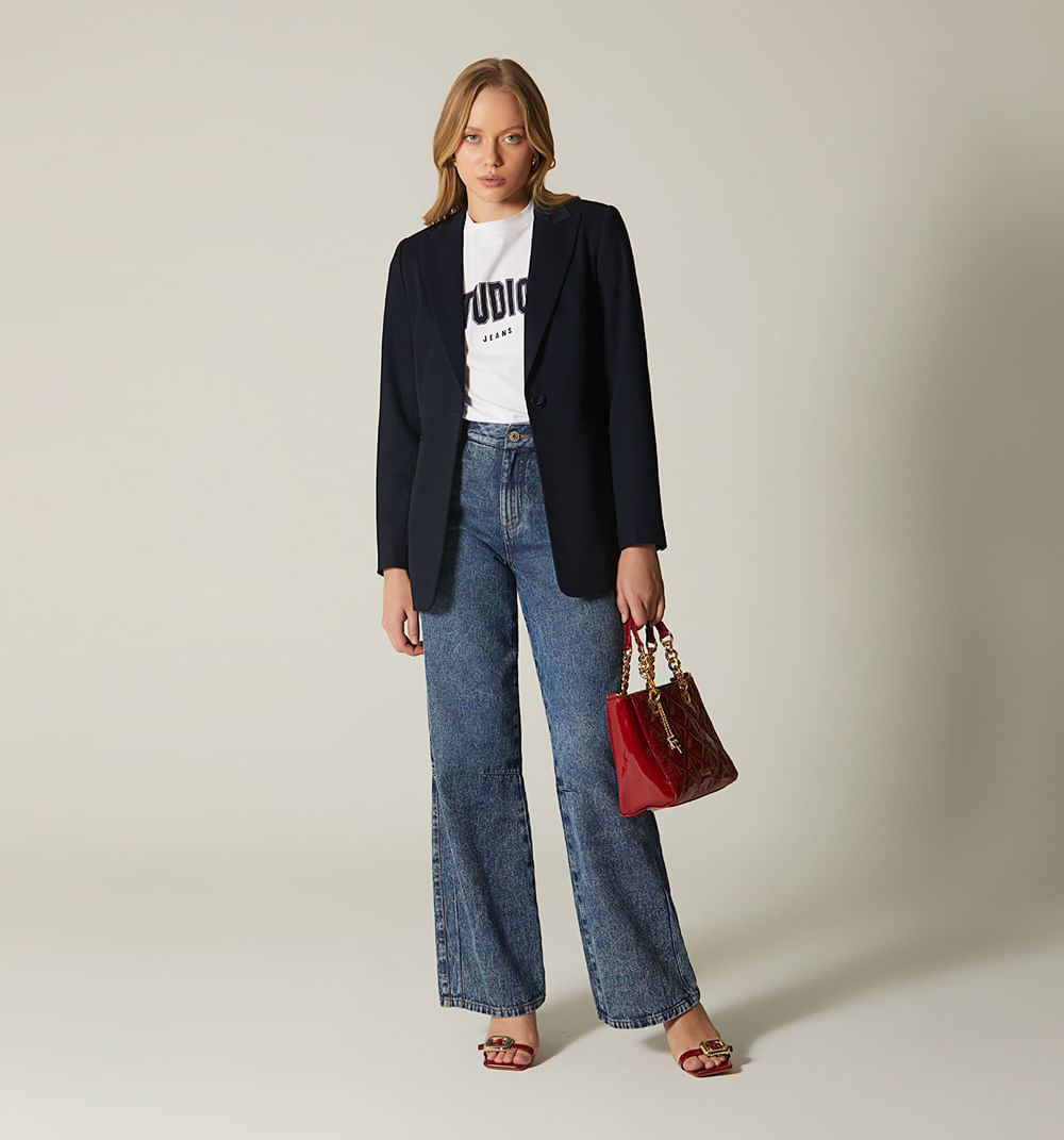 Blazer tejido diagonal slim fit