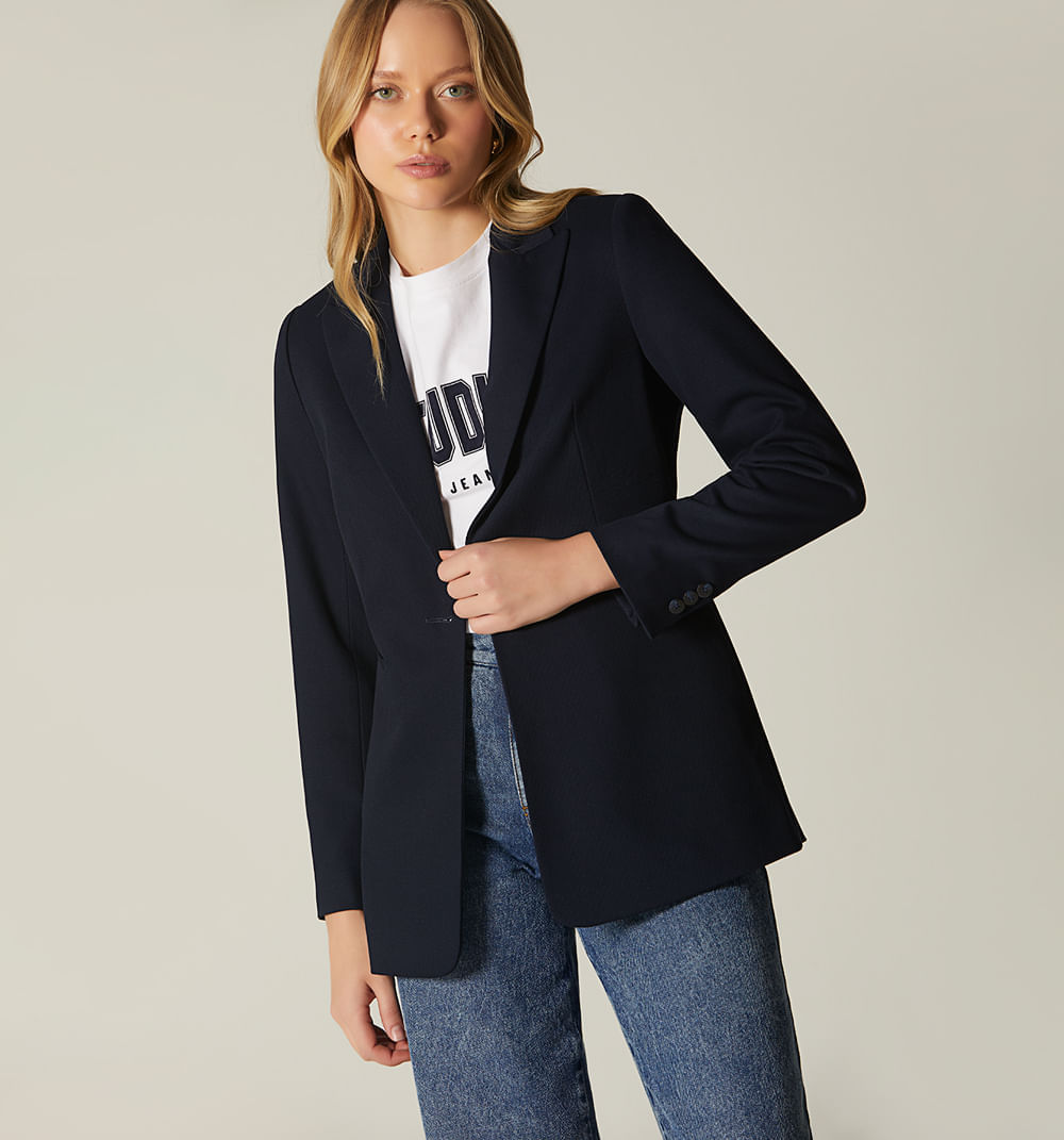 Blazer tejido diagonal slim fit