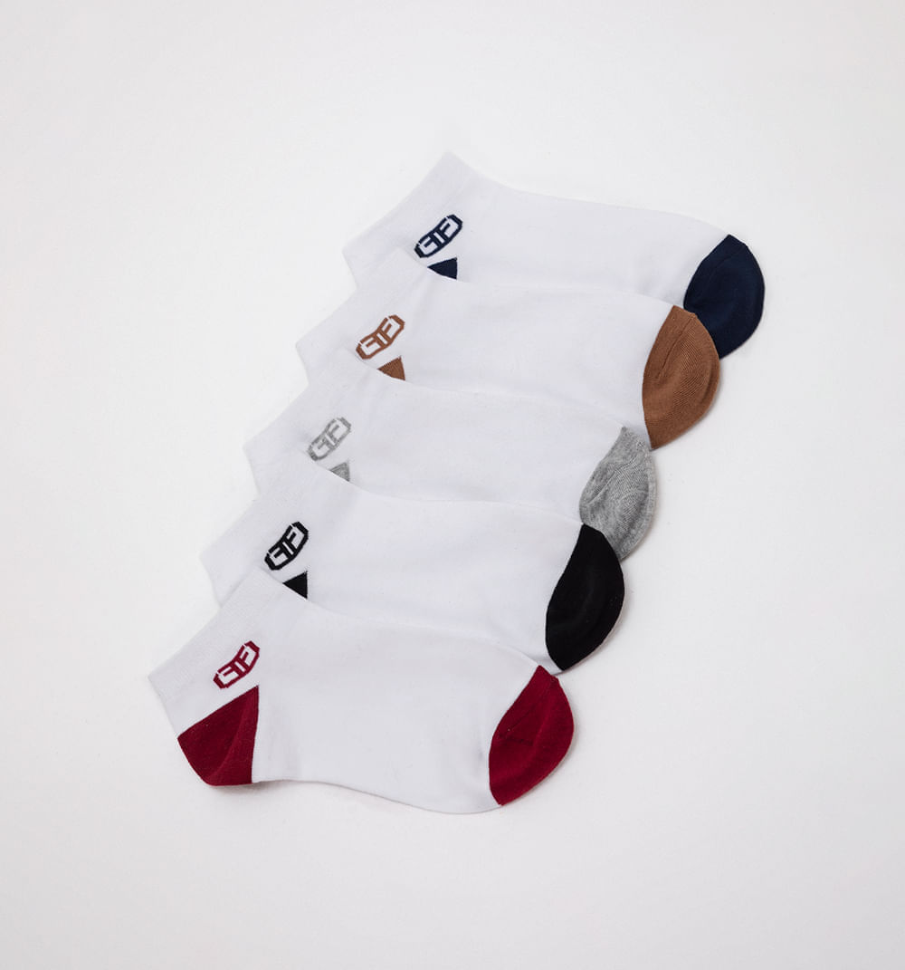 Medias puntera y talon color set x5