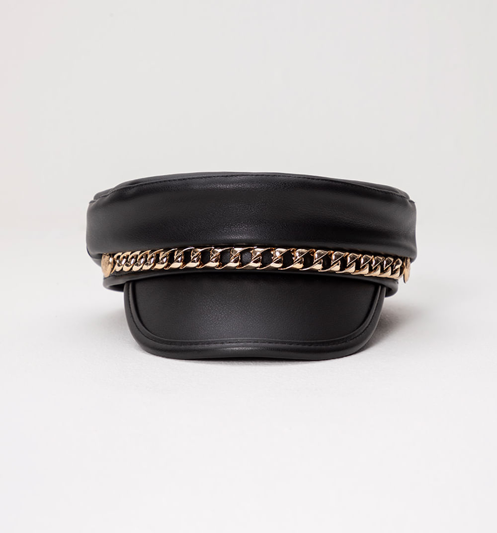 Sombrero tipo boina con cadena