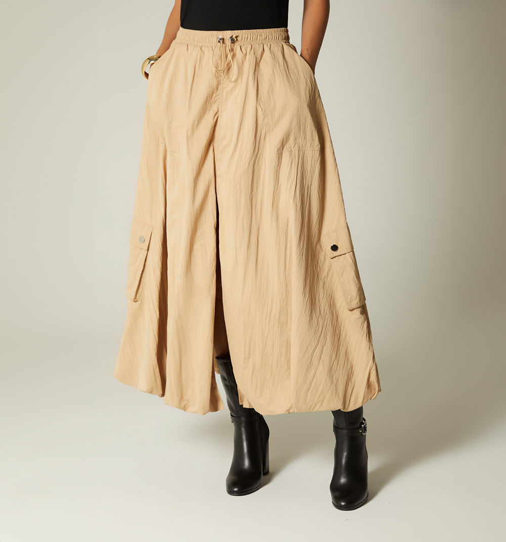 Falda larga con recojido