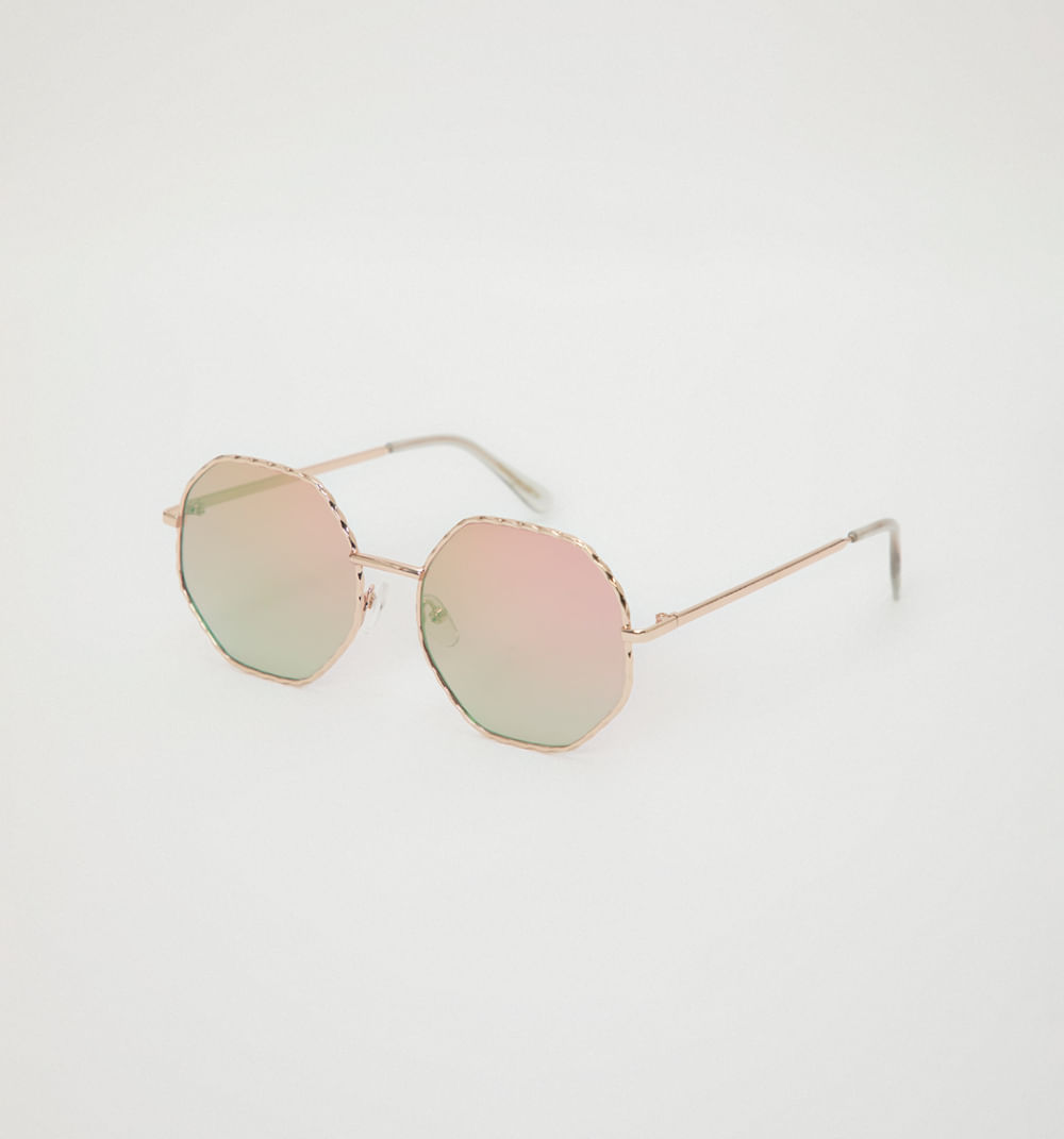 Gafas marco metalico texturado y lente e