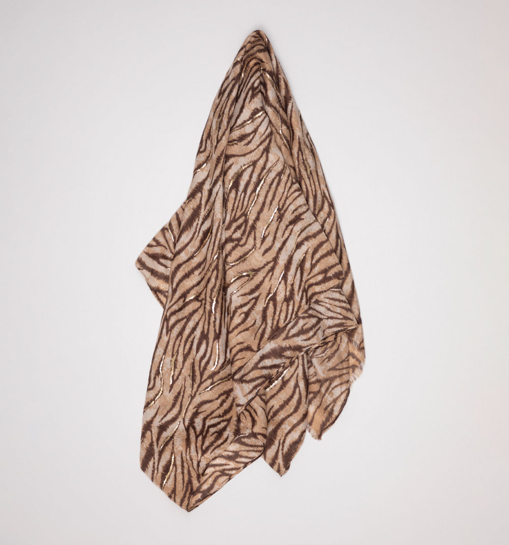 Bufanda estampado tigre con lurex