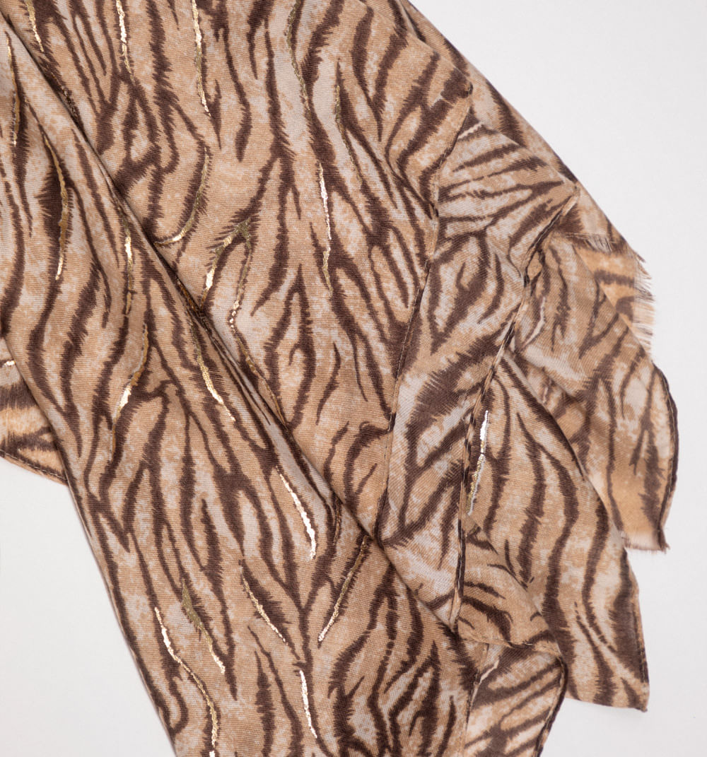 Bufanda estampado tigre con lurex