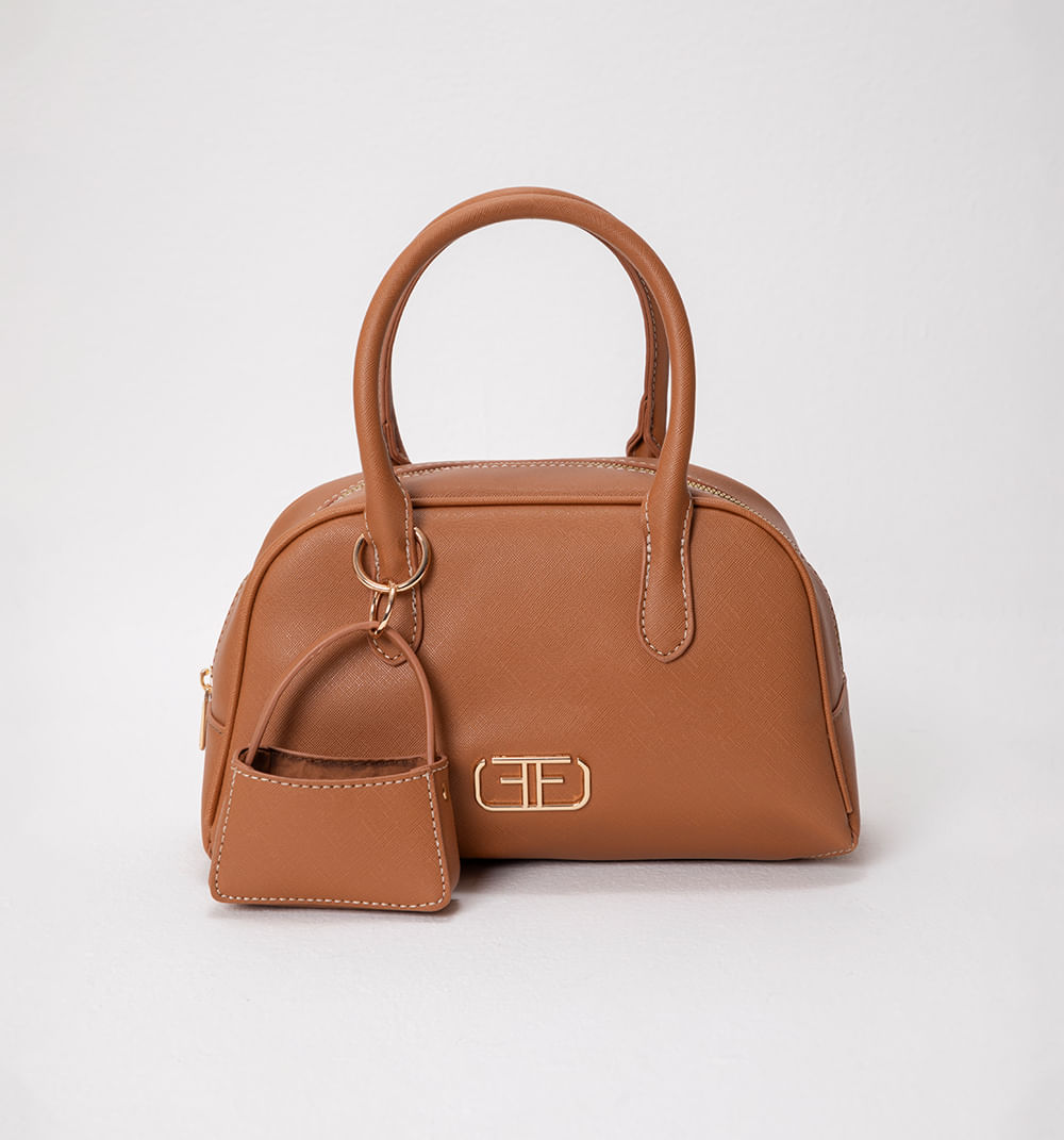 Bolso de mano con costuras en constraste