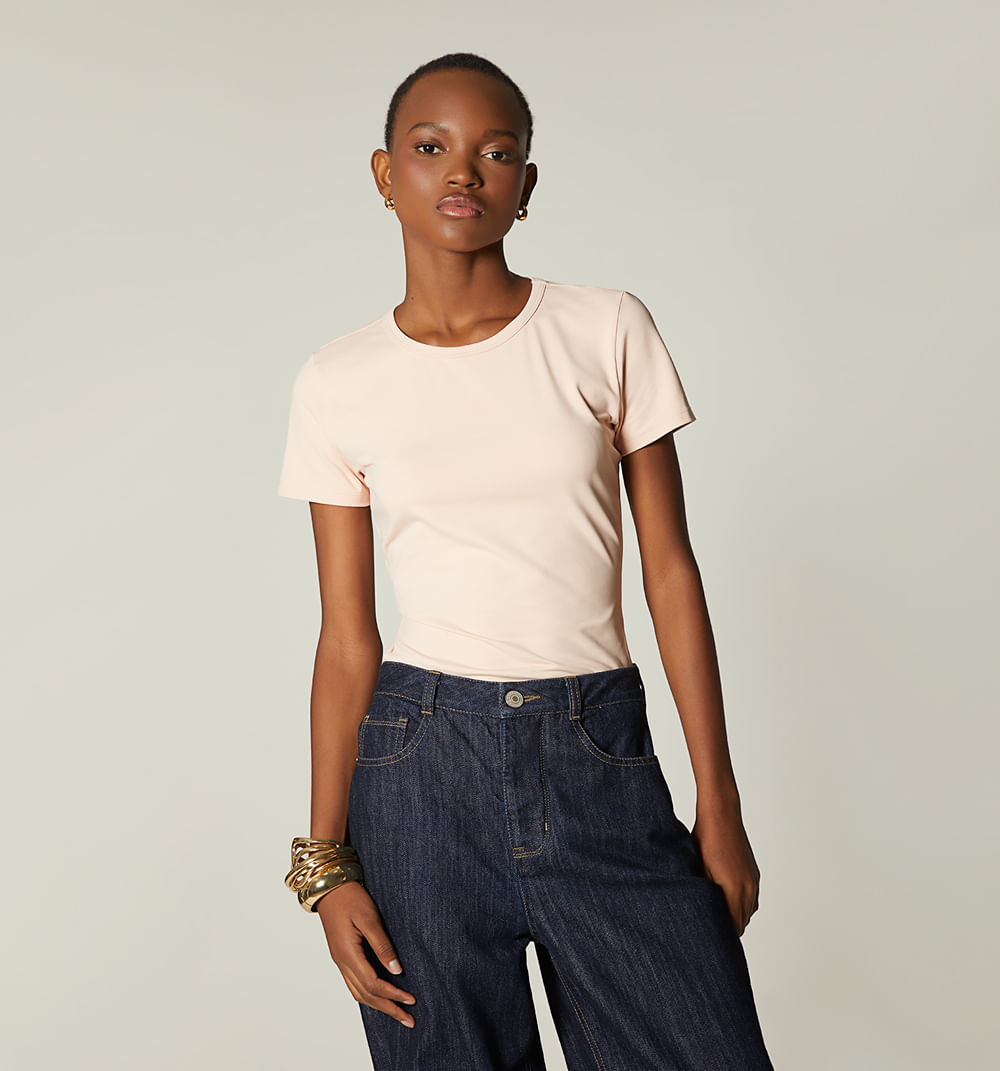 Camiseta escote redondo manga corta