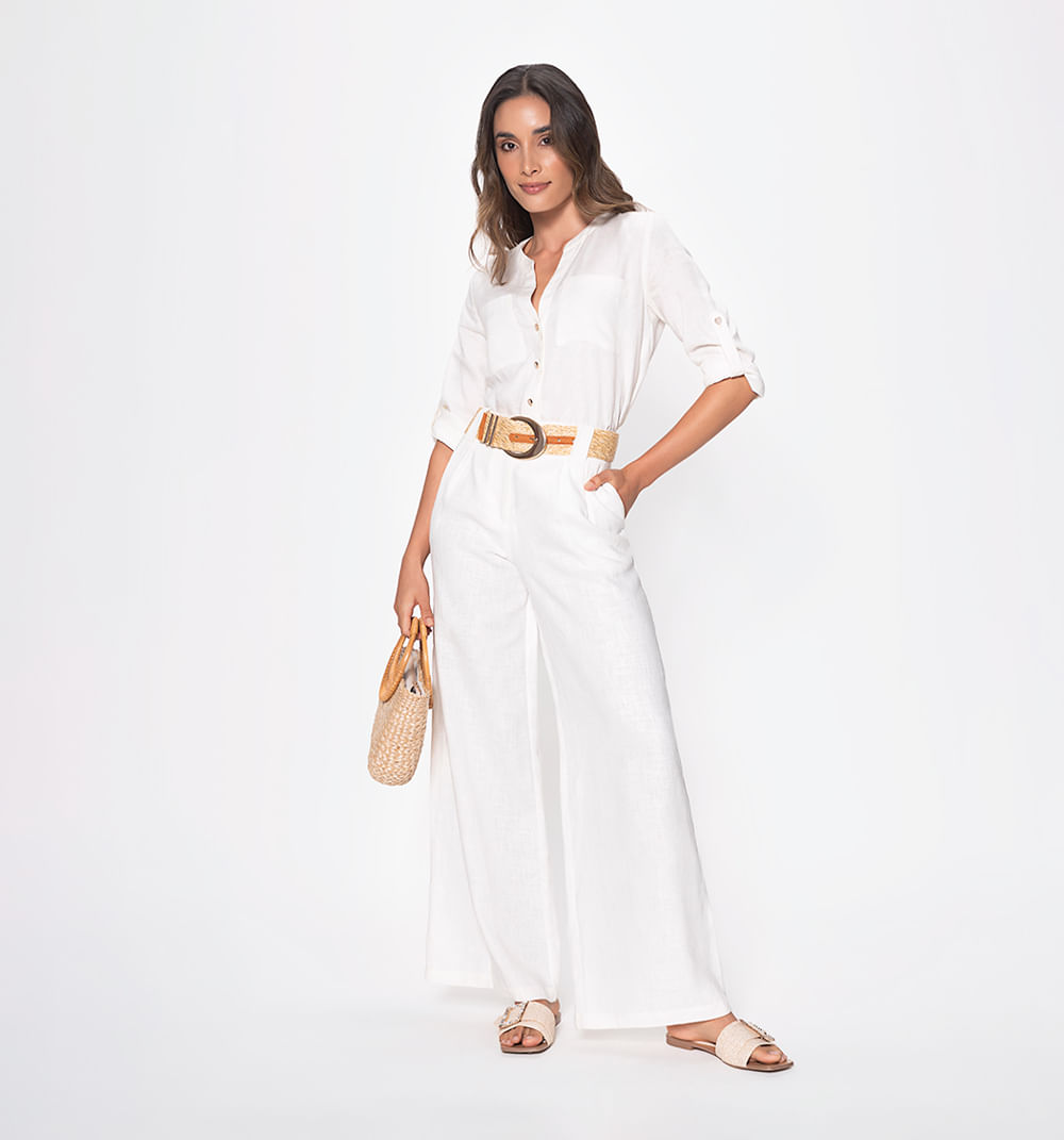 Pantalon palazo con cinturon y prenses extragrandes