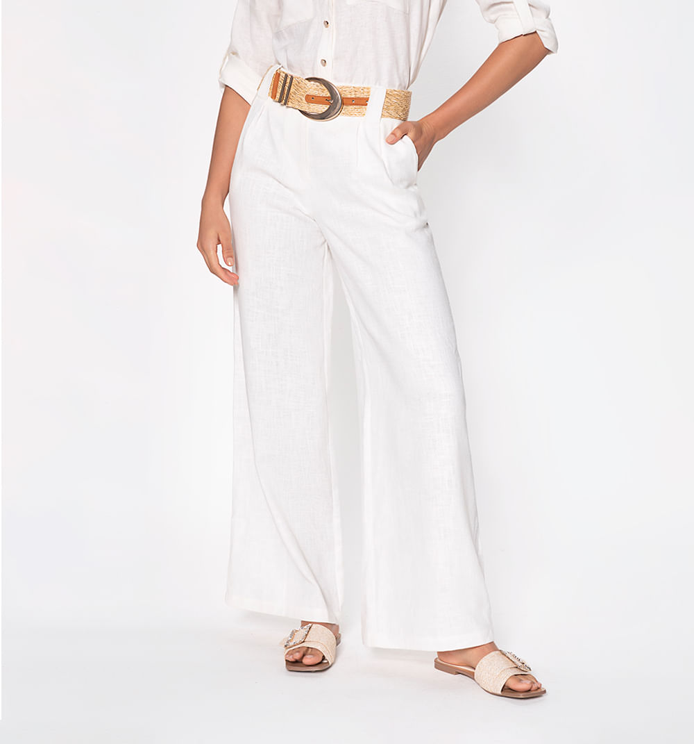 Pantalon palazo con cinturon y prenses extragrandes