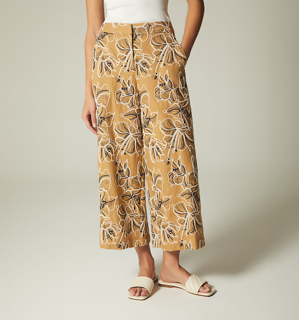 Pantalon culotte tiro alto