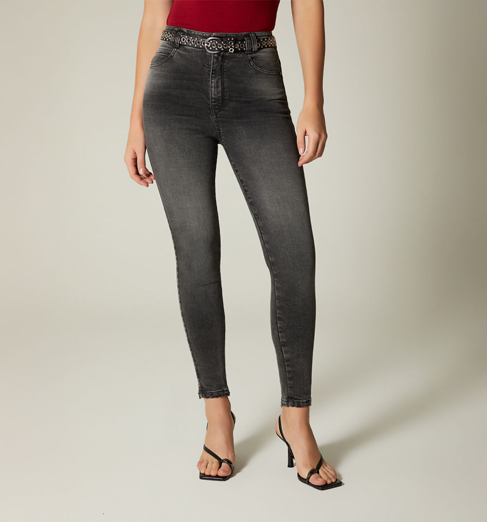 Jean skinny tiro super alto correa