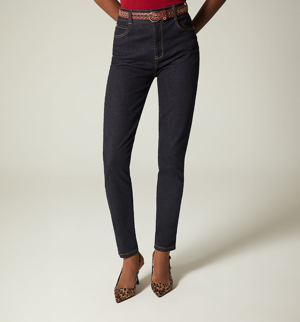 Jean skinny tiro super alto correa