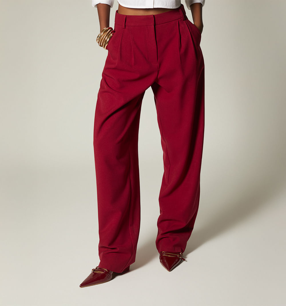 Pantalon tiro alto de prenses