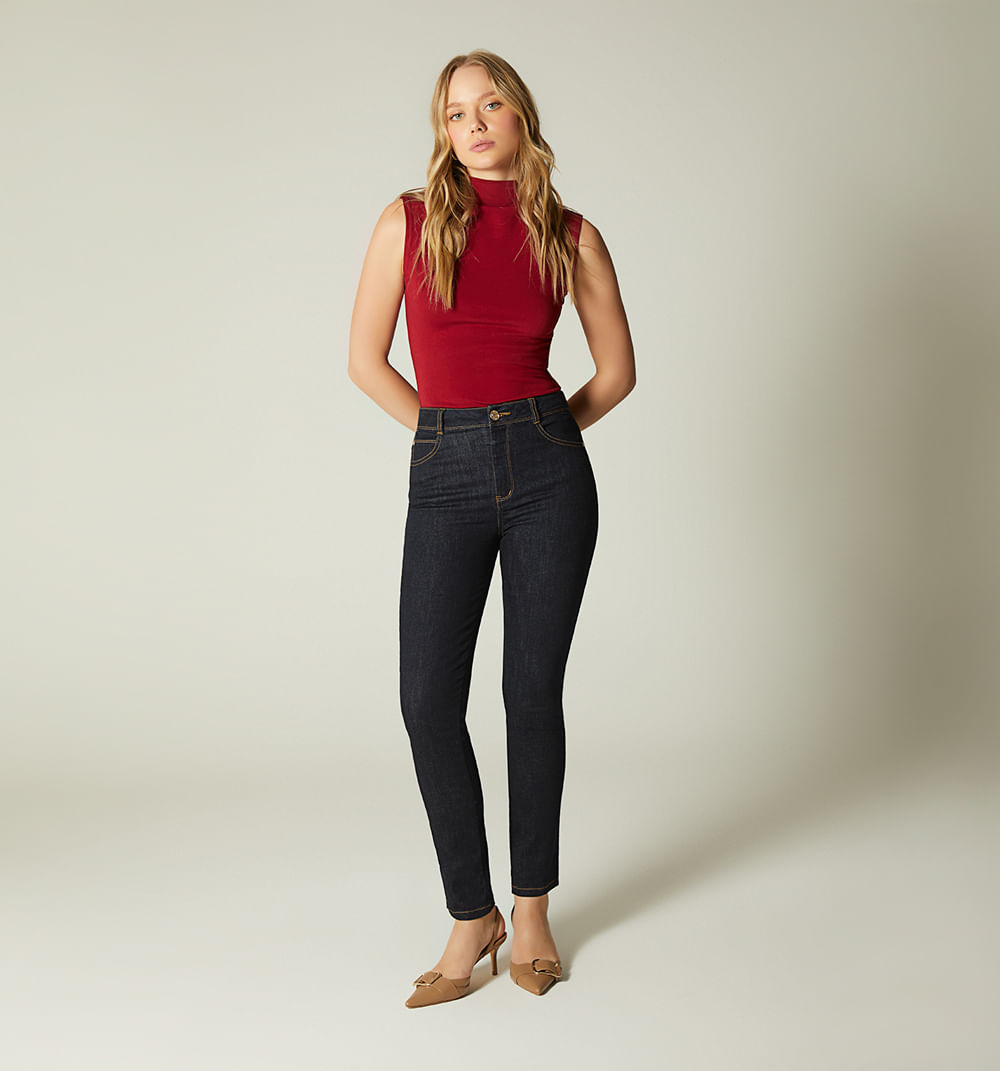 Jean skinny bolsillos bordados para muje