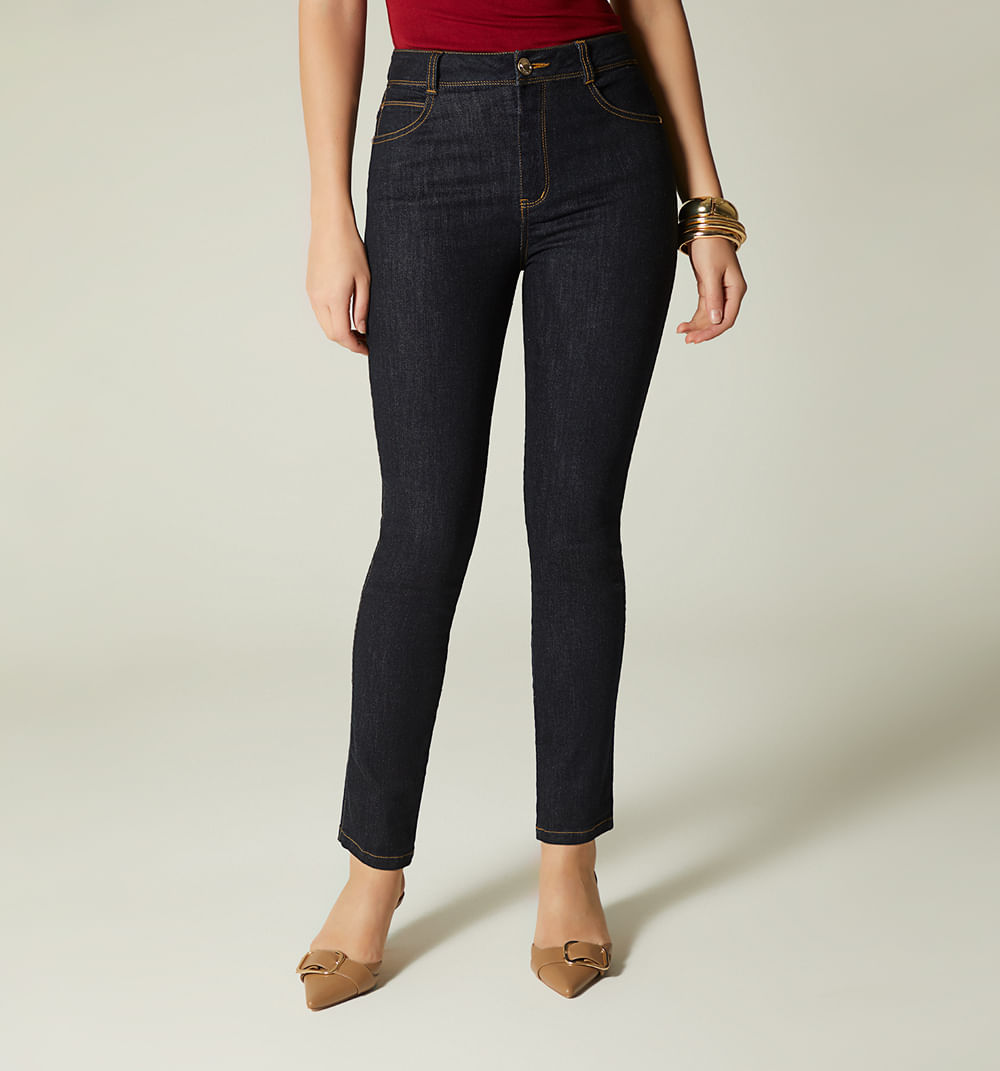 Jean skinny bolsillos bordados para muje