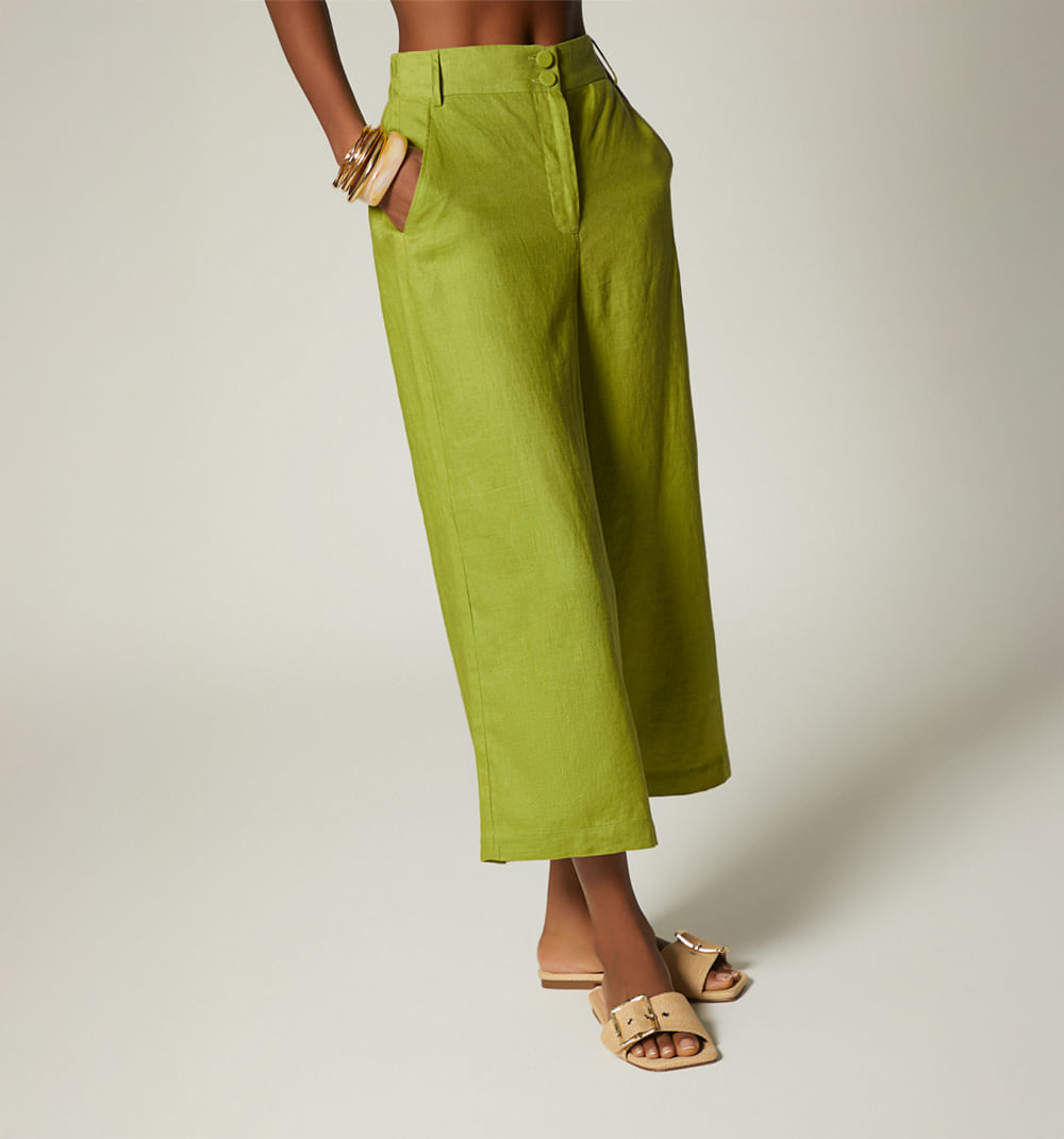 Pantalon tiro alto culotte