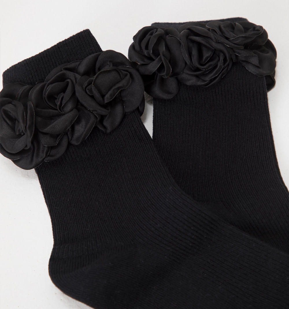 Medias cortas flores 3d set x 2
