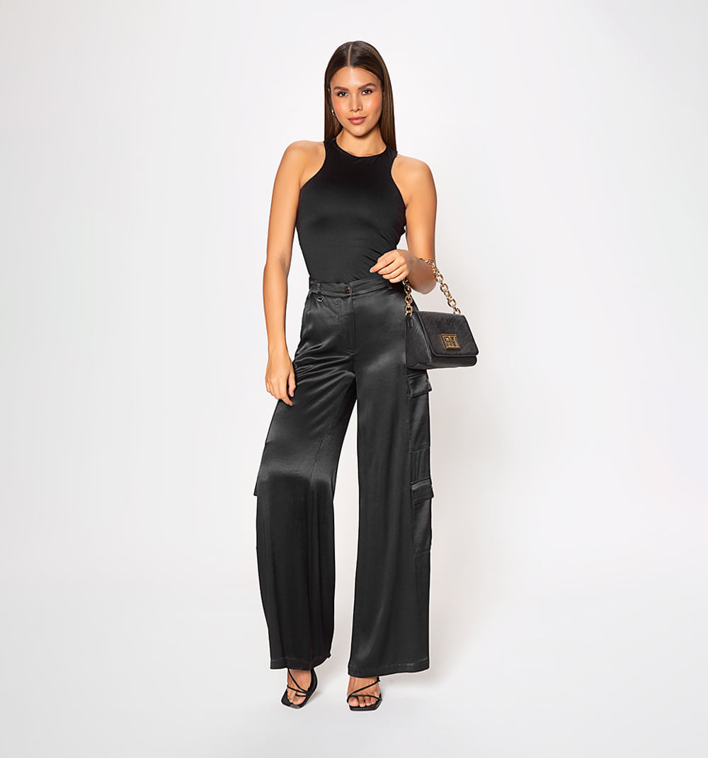 Pantalon palazzo tipo cargo