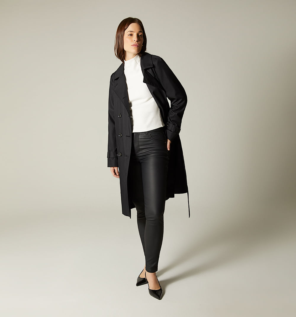 Jean ultraslim tiro alto en pu para muje