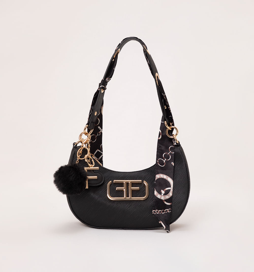 Bolso media luna con herraje ff frontal