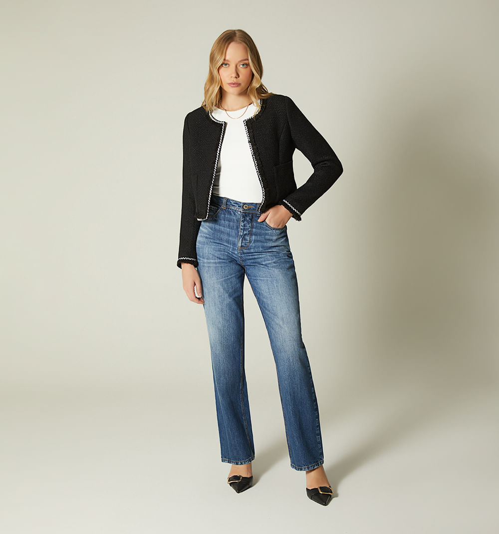 Chaqueta  manga larga en tweed