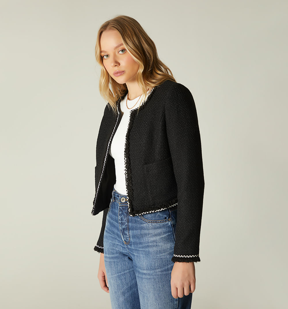 Chaqueta  manga larga en tweed