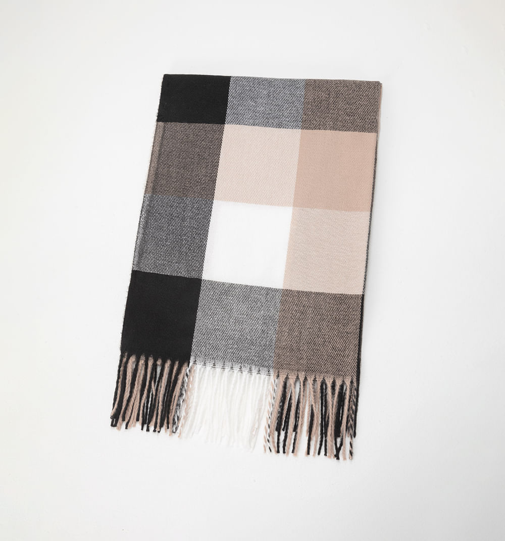 Pashmina cuadros con flecos