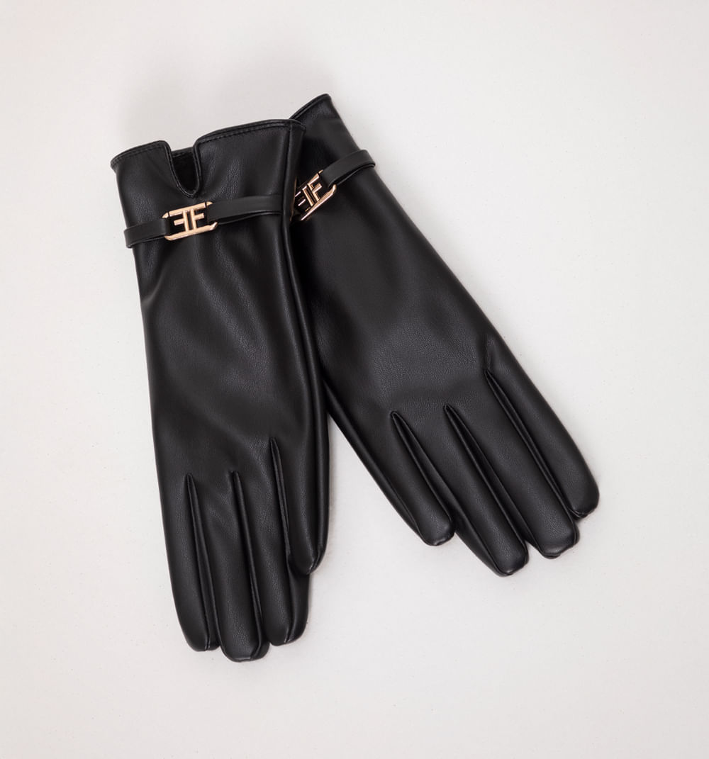 Guantes pu con detalle logo