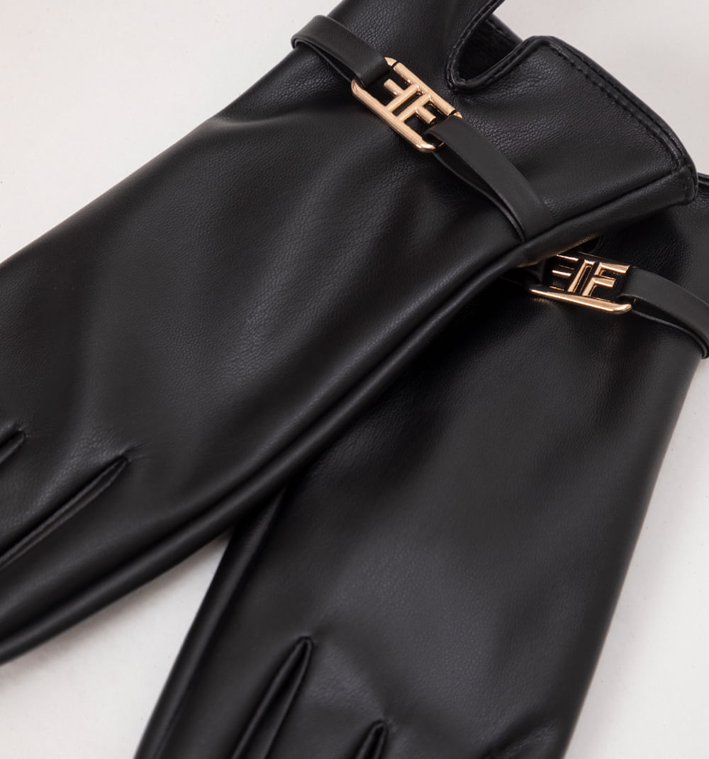 Guantes pu con detalle logo