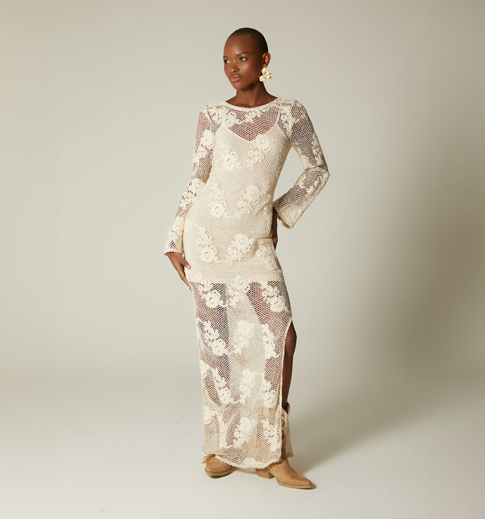 Vestido largo crochet