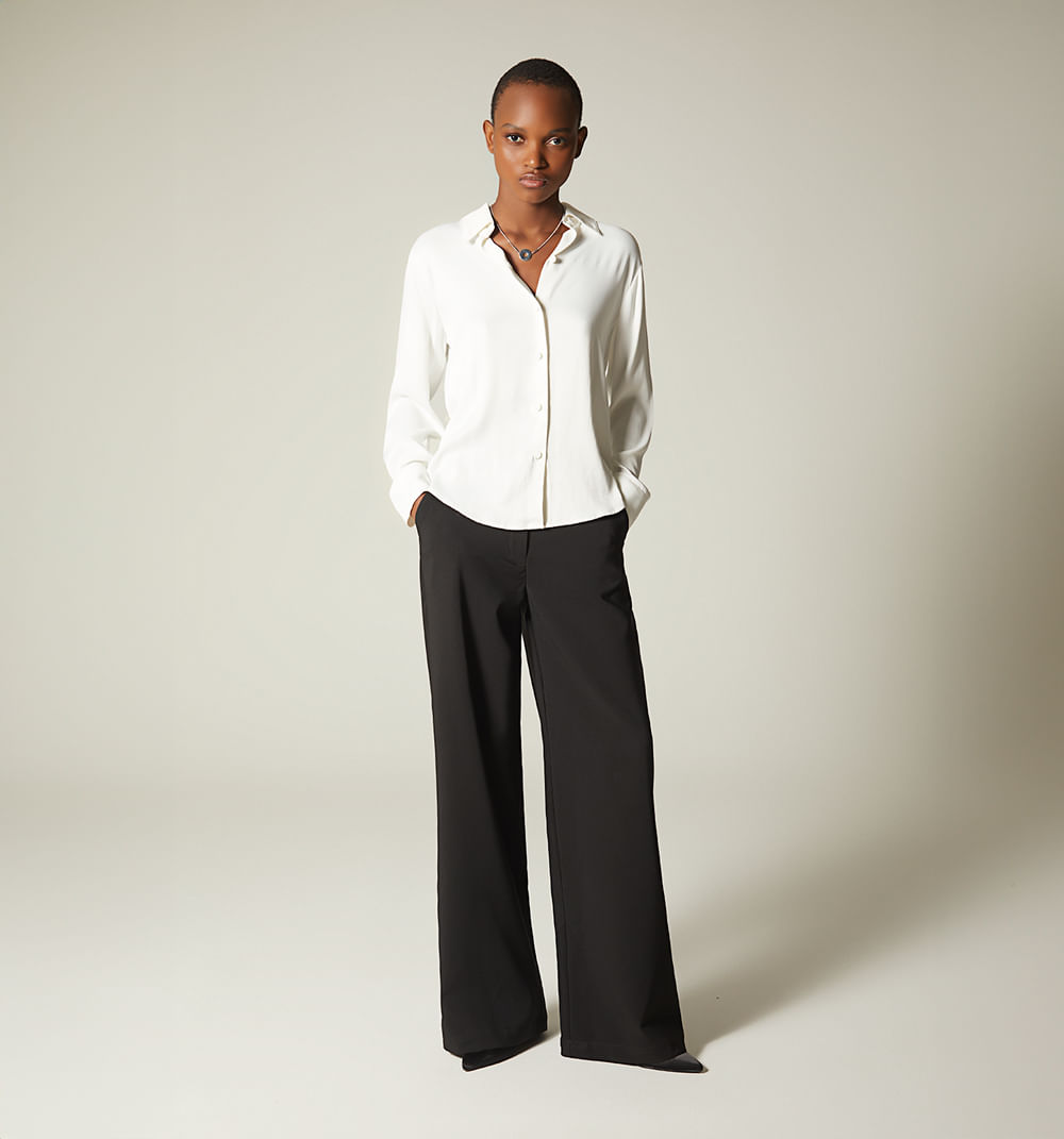 Pantalon palazzo tiro super alto