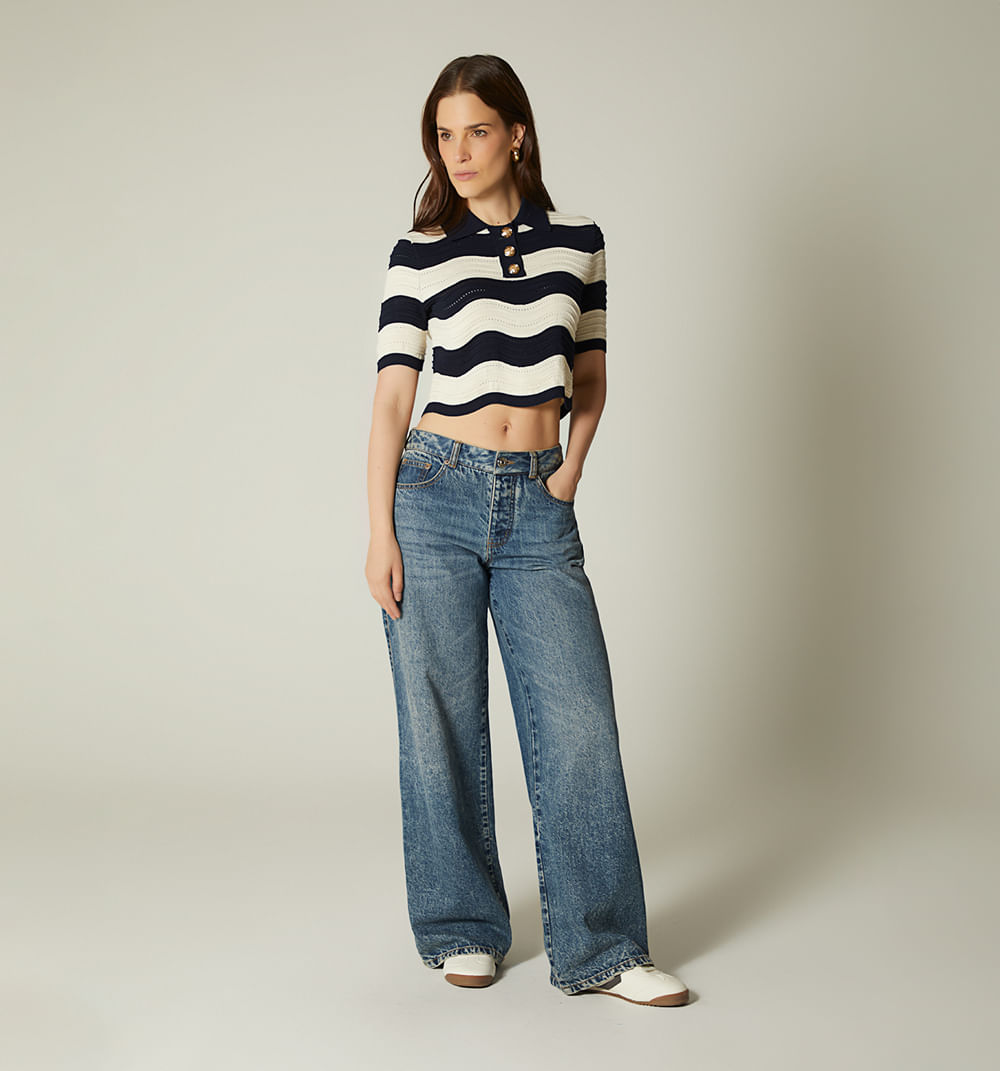 Blusa boxi tipo polo