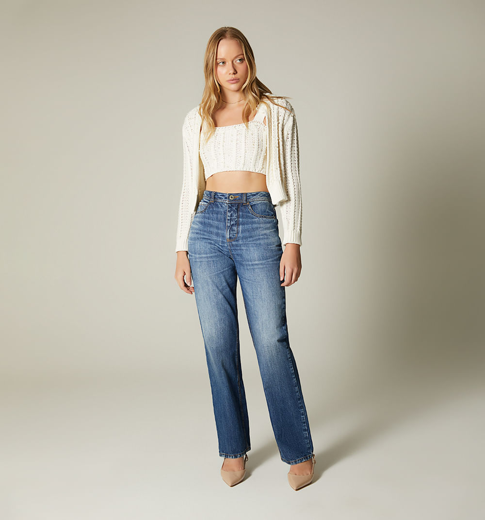 Cardigan tejido con perlas