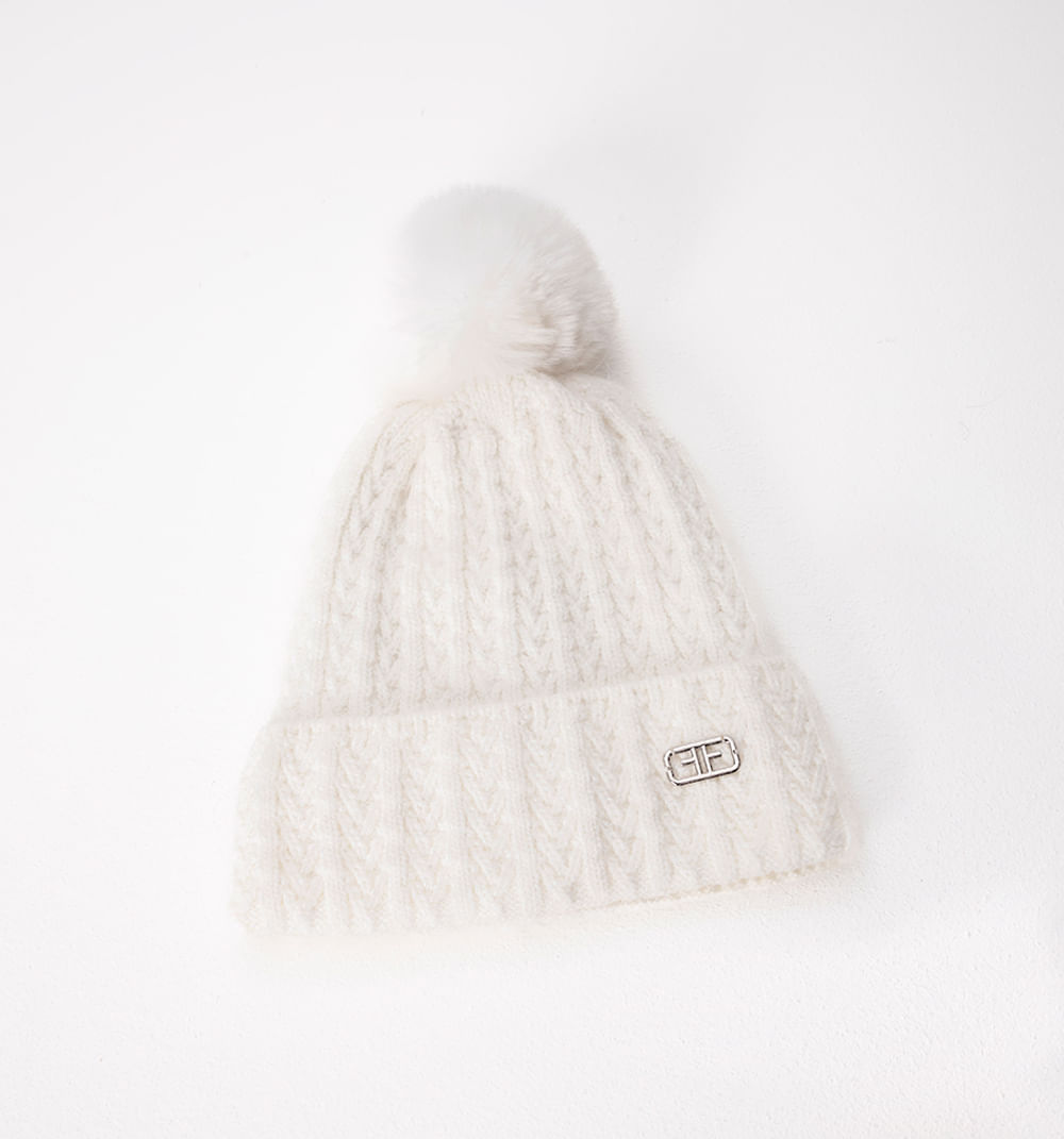 Gorro tejido trenzado con lurex