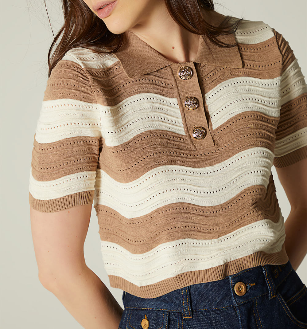 Blusa boxi tipo polo