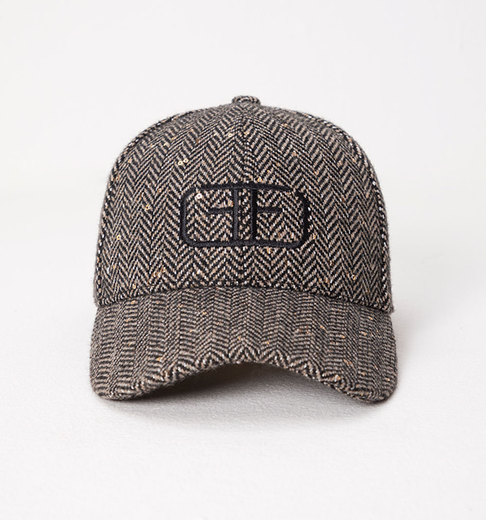 Gorra espina lentejuelas y logo bordado