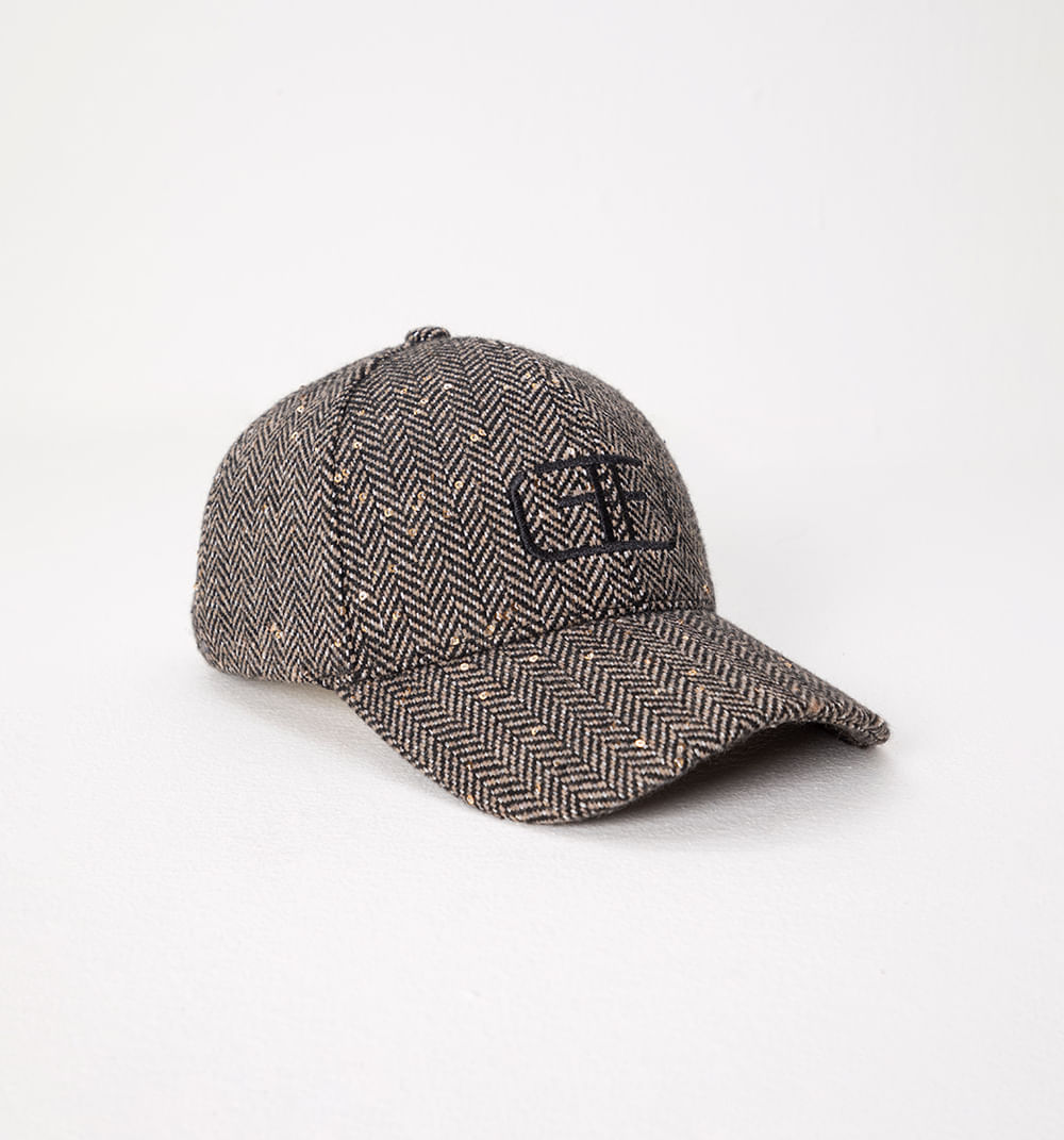Gorra espina lentejuelas y logo bordado