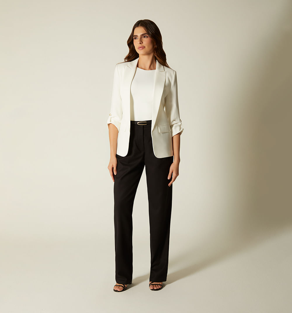 Blazer manga 3/4 con charretera