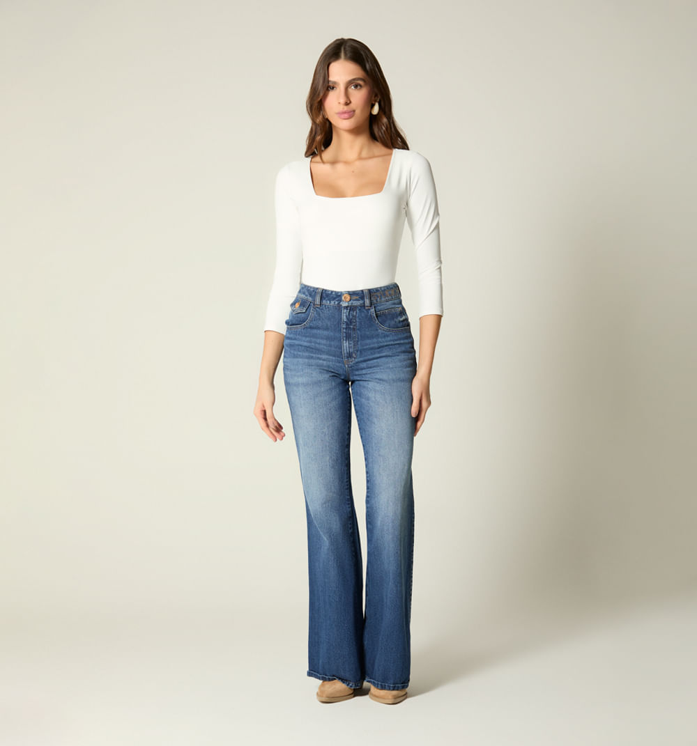 Blusa escote cuadrado  manga 3/4