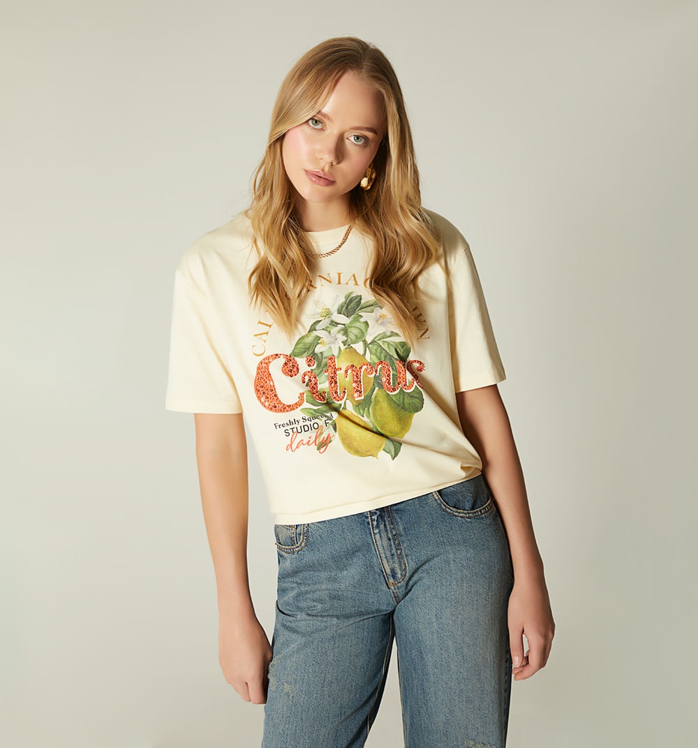 Camiseta oversize print citrus