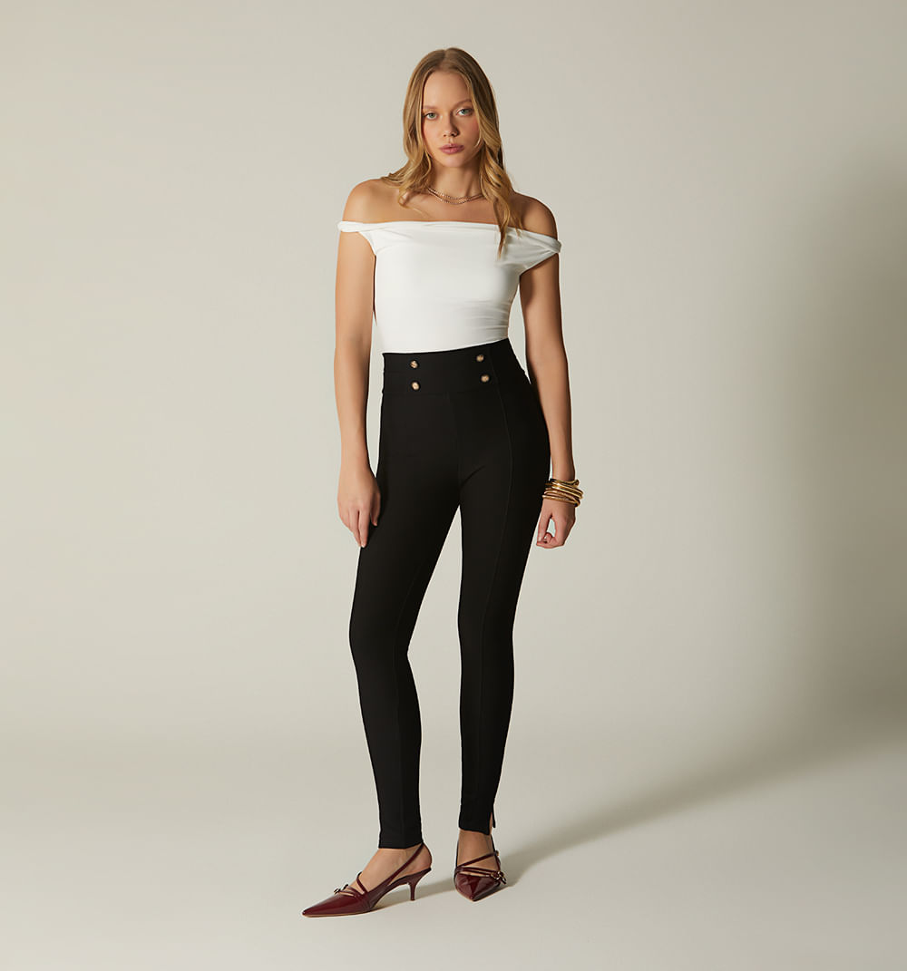 Leggins tiro alto con botones