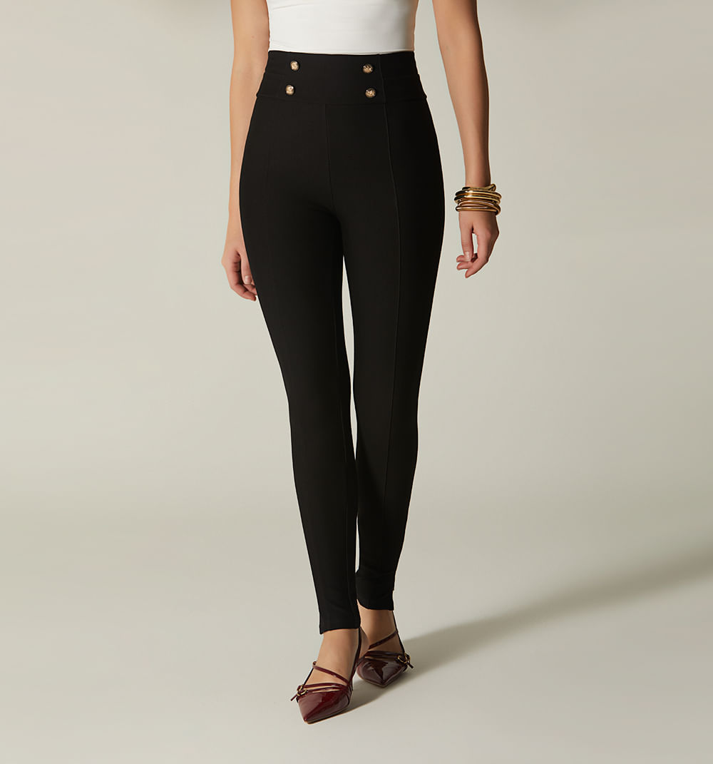 Leggins tiro alto con botones