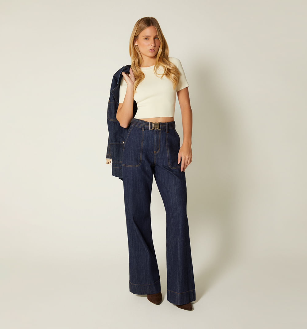 Blusa manga corta cuello redondo