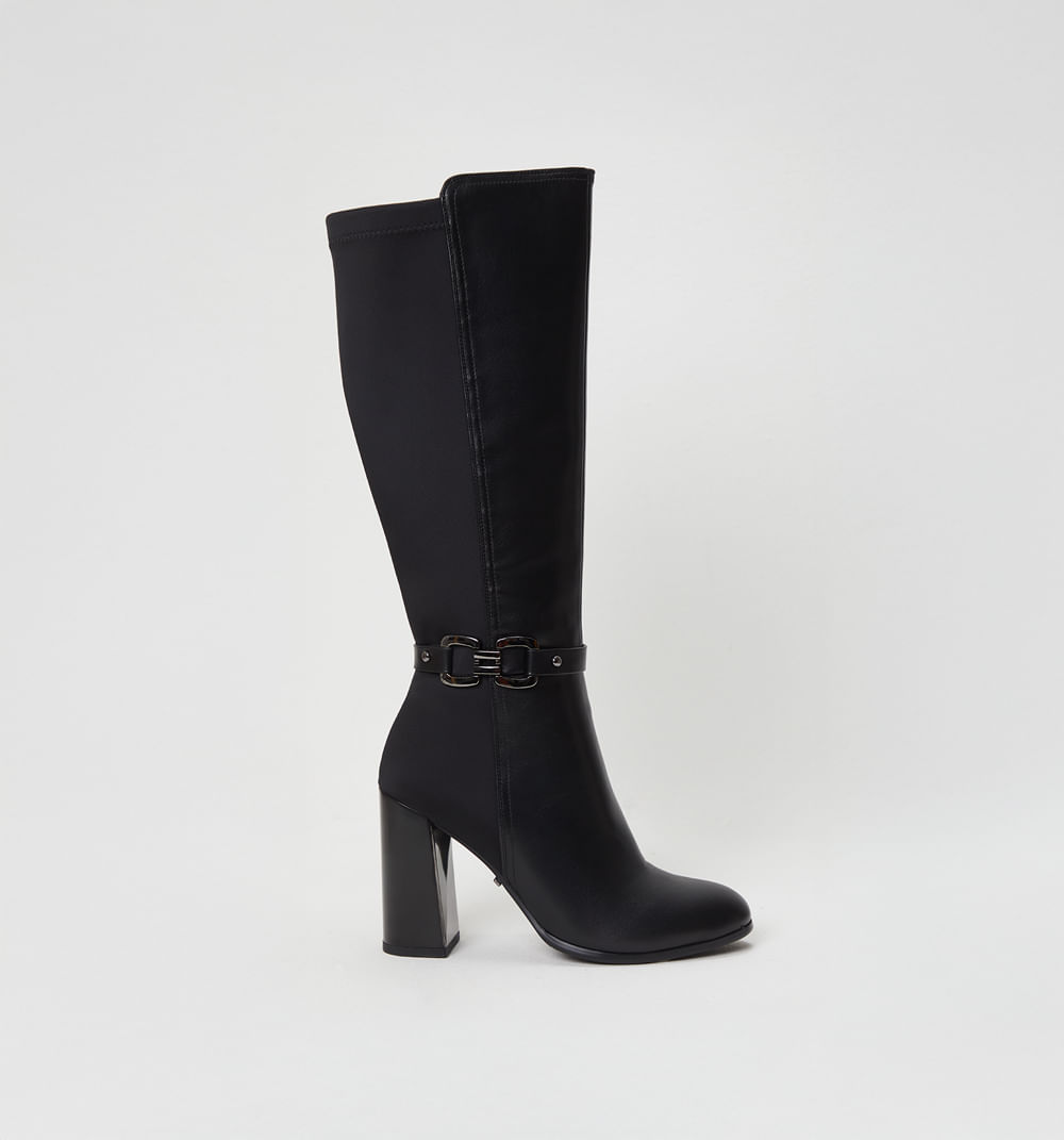 Bota caña alta combinación material