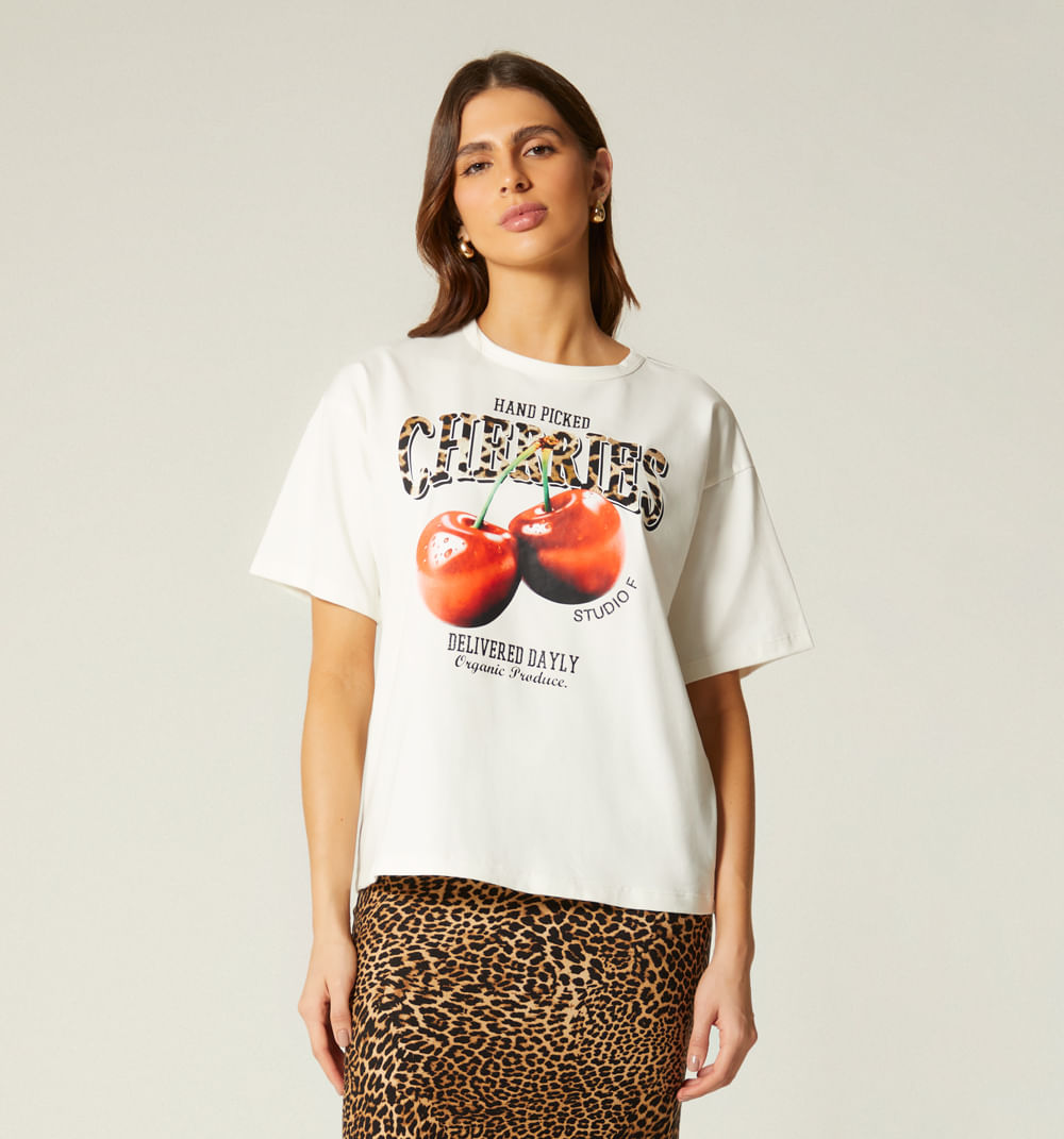 Camiseta manga corta estampada